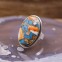 Bague en argent et pierre turquoise cuivrée