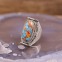 Bague en argent et pierre turquoise cuivrée