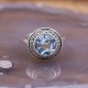 Bague d'exception en argent, émail noir, marcassites et Topaze Bleue