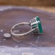 Bague d'exception en argent, marcassites et Agate verte