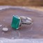 Bague d'exception en argent, marcassites et Agate verte