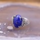 Bague d'exception en argent, marcassites et Lapis Lazulli