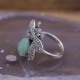 Bague d'exception en argent, marcassites et Jade