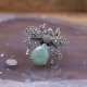 Bague d'exception en argent, marcassites et Jade