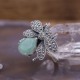 Bague d'exception en argent, marcassites et Jade