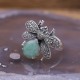 Bague d'exception en argent, marcassites et Jade