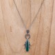 Collier d'exception en argent, marcassites et Agate verte