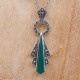 Collier d'exception en argent, marcassites et Agate verte