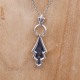 Collier d'exception en argent, marcassites et Agate verte