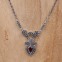 Collier d'exception en argent, marcassites et pierre Grenat