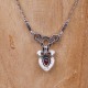 Collier d'exception en argent, marcassites et pierre Grenat