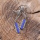 Boucles d'oreilles d'exception en argent et pierre lapis lazuli et marcassites