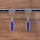 Boucles d'oreilles d'exception en argent et pierre lapis lazuli et marcassites