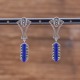 Boucles d'oreilles d'exception en argent et pierre lapis lazuli et marcassites