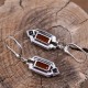 Boucles d'oreilles d'exception en argent, pierre cornaline, Spinel et marcassites