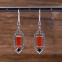 Boucles d'oreilles d'exception en argent, pierre cornaline, Spinelle et marcassites