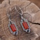 Boucles d'oreilles d'exception en argent, pierre cornaline, Spinel et marcassites