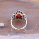 Bague d'exception en argent, marcassites et pierre Cornaline