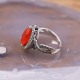 Bague d'exception en argent, marcassites et pierre Cornaline