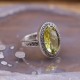 Bague d'exception en argent, marcassites et Quartz Lemon