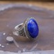 Bague d'exception en argent, marcassites et pierre Lapis Lazuli