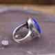 Bague d'exception en argent, marcassites et pierre Lapis Lazuli