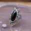 Bague d'exception en argent, marcassites et pierre Onyx