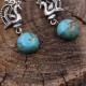 Boucles d'oreilles en argent et pierre turquoise