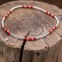 Bracelet perles Argent et pierre Cornaline - Taille bracelet - 18cm
