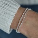 Bracelet perles Argent et pierre Onyx blanche