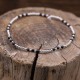 Bracelet perles Argent et pierre Onyx