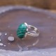 Bague en argent et pierre Malachite