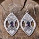 Boucles d'oreilles en argent et pierre topaze mystique