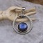 Pendentif en argent ouroboros et pierre labradorite