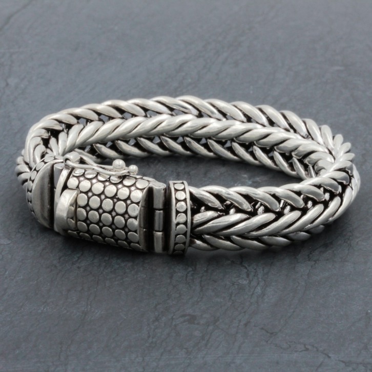 Bracelet en argent snake grand lézard