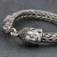 Bracelet en argent snake Bouddha Tête de Bouddha