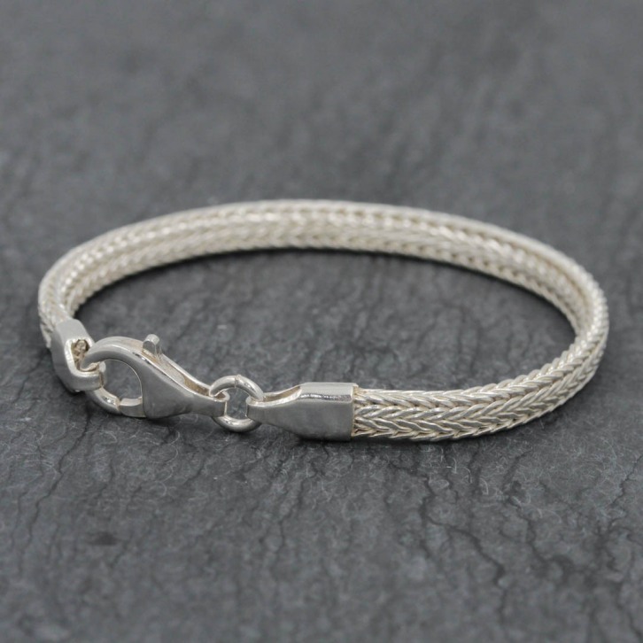 Bracelet en argent Snake New Hélène plat Enfant