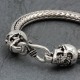 Bracelet en argent snake Yama tête de Mort