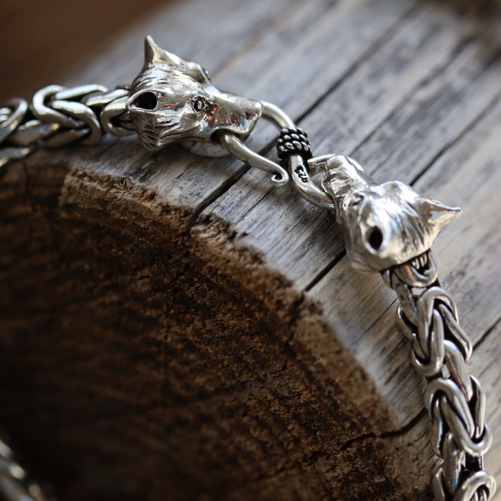 Bracelet en argent snake Petit loup