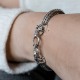 Bracelet en argent snake Demi Yama tête de mort