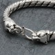 Bracelet en argent snake Le Rajah tête de félin