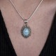 Pendentif en argent et pierre larimar