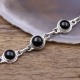 Bracelet en argent et pierre onyx