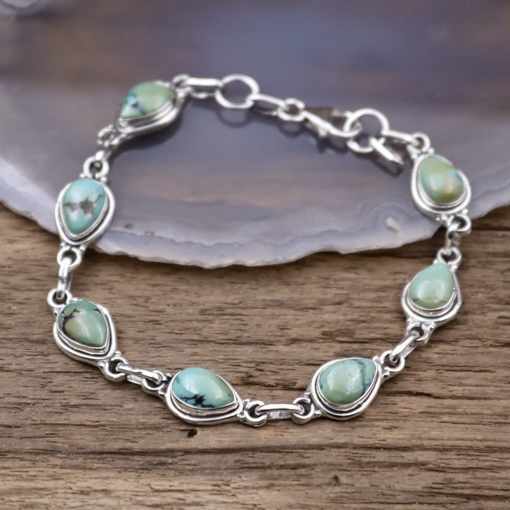 Bracelet en argent et pierre turquoise