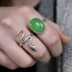 Bague en argent et pierre jade vert