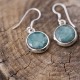 Boucles d'oreilles en argent et racine d'émeraude