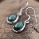 Boucles d'oreilles en argent et  malachite