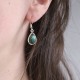 Boucles d'oreilles en argent et  malachite
