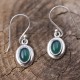Boucles d'oreilles en argent et agate verte