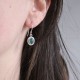 Boucles d'oreilles en argent et agate verte
